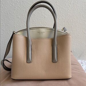 kate spade Two-Tone Beige & Light Gray Leather Satchel